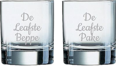 Gegraveerde Whiskeyglas 20cl De Leafste Pake-De Leafste Beppe