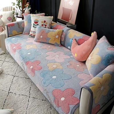 Minimalistisch Sofa Kussen Stof Universeel Pluche Jacquard Anti-Slip Hoes Volledige Dekking Meerdere Opties voor Comfortabel Delicaat 70x70cm 1pcs