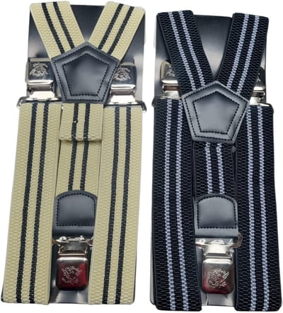Duo Heren - Dames Bretels – 3 brede stalen clips bretel - Unisex volwassenen -Motorrijders – Spijkerbroek – Beroepskleding – Skikleding