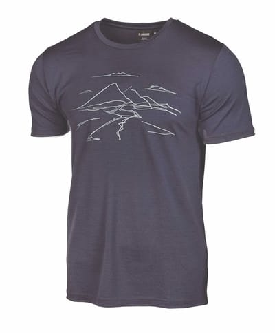 Ivanhoe t-shirt UW Ceasar Mountain voor heren - 100% extra fijne merino wol - Blauw