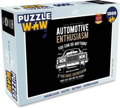 Puzzel Mancave - Auto - Retro - Spreuken - Legpuzzel - Puzzel 1000 stukjes volwassenen