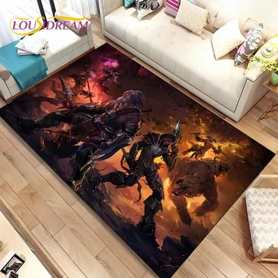 3D HD Diablo Game Gamer Cartoon Vloerkleed, Tapijt voor Thuis Woonkamer Slaapkamer Bank Deurmat Decor, Kinderspeel Antislip Vloermat 40x60cm(15x23in)