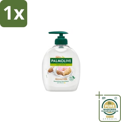 1 x Palmolive Handzeep Naturals Amandel Melk 300 ml- Handzeep - Handen Reinigen - Handen Verzorgen - Amandelmelk - Aloë Vera