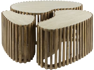 Giga Meubel Salontafel Nuovo - Travertin - Set Van 3 - 90x52x40cm