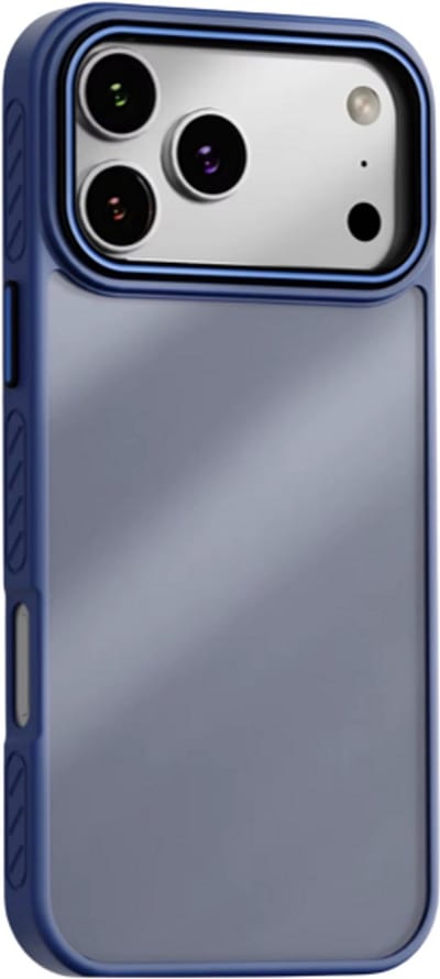 Super Stevig Hoesje – Matte Transparent, Shockproof Case met Camera en Lensbescherming, Geschikt voor iPhone 17-BLAUW