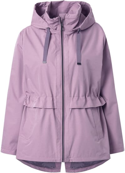 Ulla Popken - Dames - HYPRAR functionele jas A-lijn waterafstotend capuchon - Lila-mauve - Maat 42+