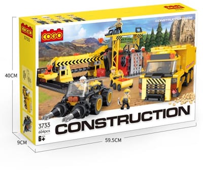 Cogo Mijnbouw Constructie Bouwset - Met dumptruck en tunnelboor - 3733