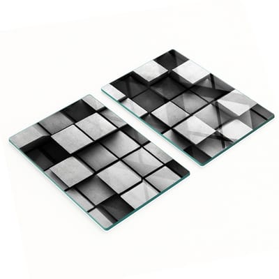 Decoratieve glazen snij- en serveerplanken, abstract ontwerp, 2x40x52 cm