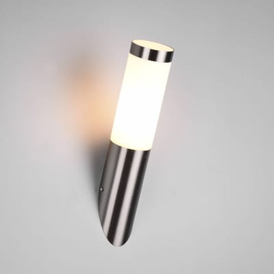 Trio Lighting Buitenwandlamp Trioto, nikkelkleurig, hoogte 39 cm, roestvrij staal