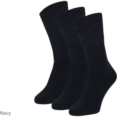 Bamboo Diabetes Sokken - Ideaal bij Trombose - Unisex - 3 Paar - Navy - Maat 35-38