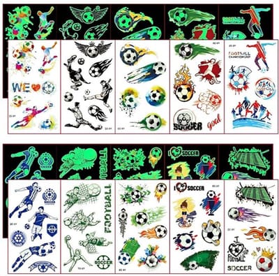 Dailygoods- Lichtgevende Tatoeages - 10 Vellen - Voetbal Tatoeages