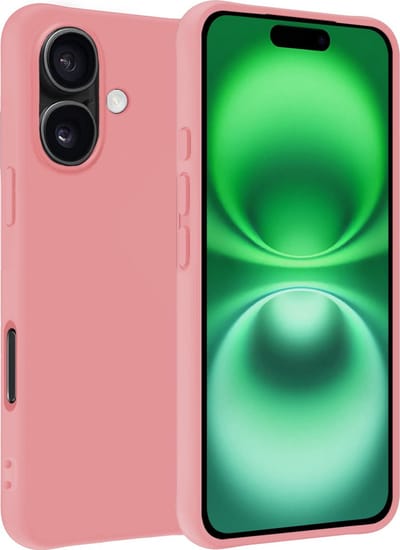 Hoesje Geschikt voor Apple iPhone 16 - Sterk & Shockproof - Hoes Cover - Siliconen Case - Lichtroze