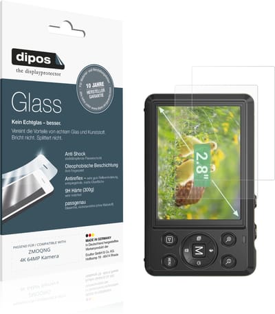 dipos – 2x Matte Pantserfolie geschikt voor ZMOQNG 4K 64MP Kamera | 9H Screenprotector
