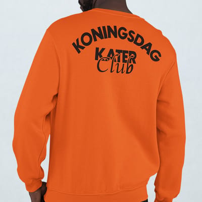 Oranje Koningsdag Sweater Koningsdag Kater Club - MAAT XS - Feestkleding & Carnavalskleding