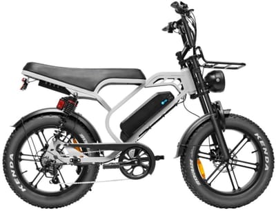 QMWHEEL V20 Limited Elektrische Fatbike - Dubbele Achtervering - 20 Inch - 250W Motor - 7 Versnellingen - 80 km Actieradius - Hydraulische Schijfremmen - Nardo Grijs