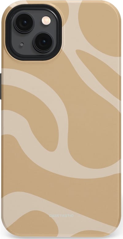 Casetastic hoesje geschikt voor Apple iPhone 13 - MagSafe - Dubbellaagse bescherming - Aesthetic Beige Wave Clean Girl - Fashion Case - Beige