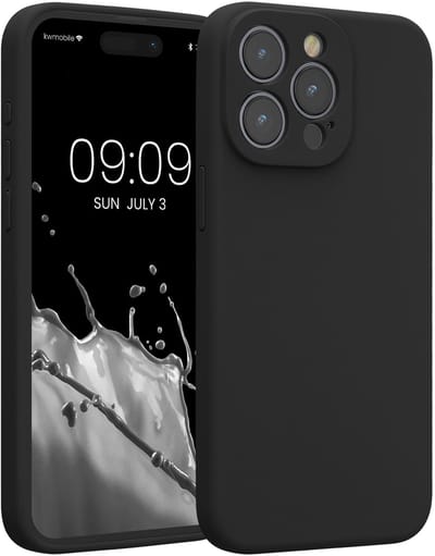 kwmobile telefoonhoesje geschikt voor Apple iPhone 15 Pro Max - TPU backcover met siliconen coating - Smartphone case in zwart