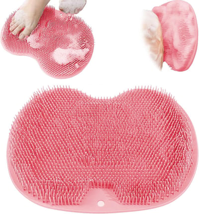 Voetscrubber - Douche Borstel - Voetmassage - Douchemat Antislip Zuignappen - Massage Mat - Voet Verzorging - Rug Wasser - Voetwasser - Roze