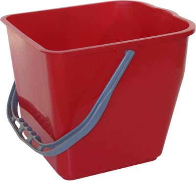 Synx Tools Emmer Rood - Mopwagen - Werkwagen - Schoonmaak/Schoonmaakartikelen - Rolemmers - 10 Liter