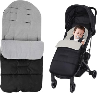 Winter Slaapzak voor Pasgeborenen - Thermische Slaapzak voor Kinderwagen en Buggy - Fleece en Oxford Stof (Grijs)