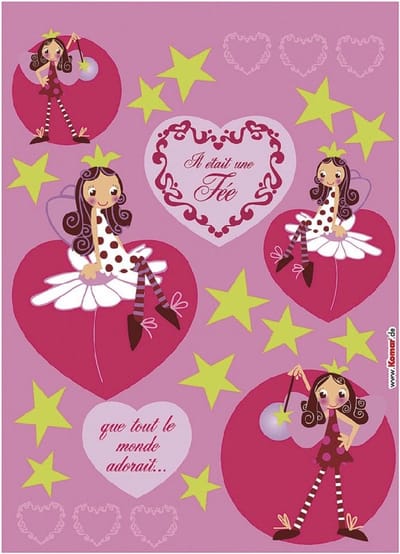 Muursticker - Prinsessen - Hartjes - Sterren - Roze - Meisjesslaapkamer - Zelfklevend - Muurdecoratie - Stickers - 50 x 70 cm - komar