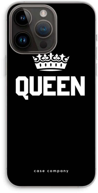 Case Company® - Hoesje geschikt voor iPhone 14 Pro Max hoesje - Queen zwart - Soft Cover Telefoonhoesje - Bescherming aan alle Kanten en Schermrand