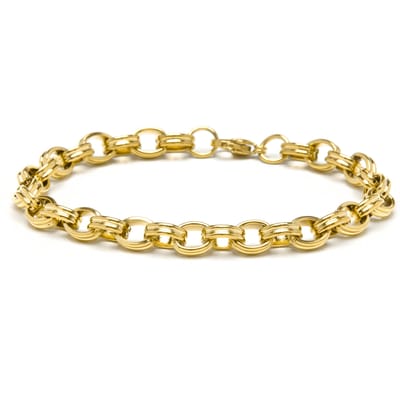 Armband - LUXENTER - Haloy - Hypoallergeen staal verguld met 18K geelgoud - 19 cm - 9 mm geel