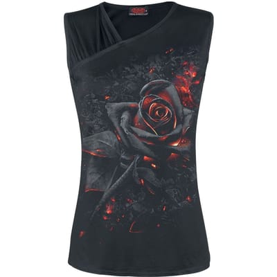 Spiral Top - Burnt Rose - S tot 4XL - voor Vrouwen - zwart