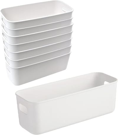 8 stuks opbergmanden, organizer, opbergmanden, badkamer, opbergmanden, keuken, rechthoekige opbergdozen, doos voor badkamer