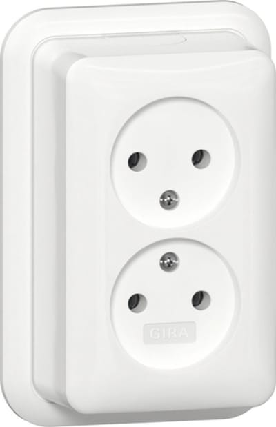 Gira Wandcontactdoos 479111 Dubbel Opbouw Wit