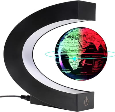 AHD® Wereldbol met Verlichting - Globe - Wereldbol Kinderen - bevat pen - thuisdecor en kantoorbureau - Zwart - 18cm x 18cm x 5cm