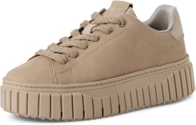 Tamaris leren damestrainers 1-23702-45 375 Damesschoenen M2370245 Beige