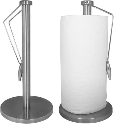 Keukenrolhouder - Papieren handdoekhouder - Keuken organiseren - Vergroot bodemontwerp - One Size - Zilverkleurig