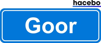 Hacebo - Plaatsnaam Sticker - 29x10 CM - Goor sticker - Verkeersborden sticker - grappige cadeaus - Goor
