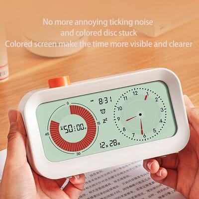 Digitale Productiviteit Visuele Timer Optellen Aftellen Functie Alarm Kalender Weergave Klok Snooze Instelling Geluidsherinnering white
