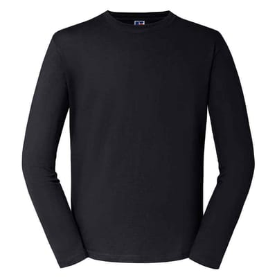 Russell Unisex Klassiek T-shirt met lange mouwen voor volwassenen (Zwart)