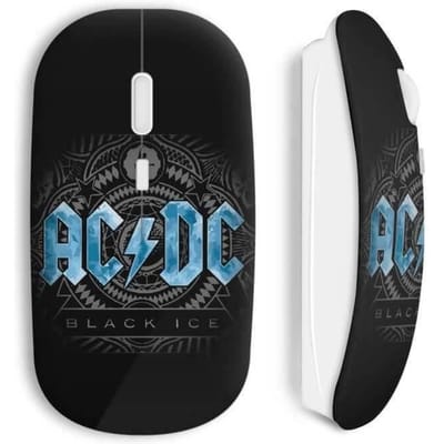 Draadloze Muis - AC/DC - Black Ice Rock N Roll - USB WiFi Inbegrepen - Compatibel met Mac en PC - Zwart