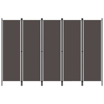 vidaXL - Kamerscherm - met - 5 - panelen - 250x180 - cm - antraciet