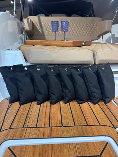 8X Grindzakjes Zandzakjes zwart - voor bootdekzeil - om waterzakken te voorkomen - 0,8kg