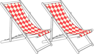ANZIO/AVELLINO - Set van 2 hoezen - Geometrisch/Rood - Polyester