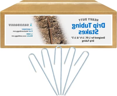 Druppelslang Stakes - Landschap nietjes - Irrigatie vastzetten - Heavy duty staal - 200 stuks 13 cm - Zilver