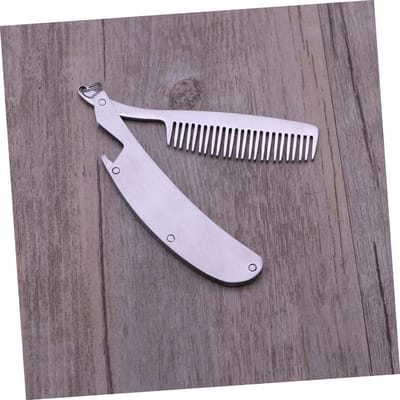 Baardkam Opvouwbaar - Snor kam - Dagelijkse verzorging - Antistatisch roestvrij staal - 17 cm lengte - Zilver