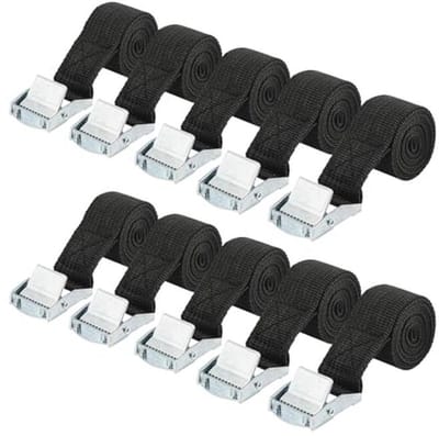 10 Ratelriemen 25 mm x 1 m - Verstelbare Sjorbanden met Gesp voor Motor, Auto en Fietsendrager