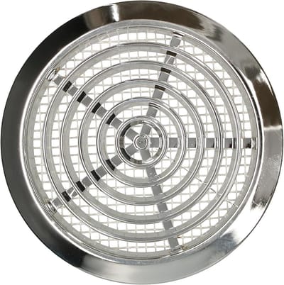 Rond Ventilatie Rooster Chroom Ø 80mm met Insectenhor