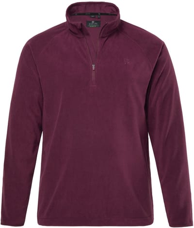 JAY-PI - Heren - Fleecetroyer outdoor Buik-Fit ritskraag - Donker wijnrood - Maat 3XL
