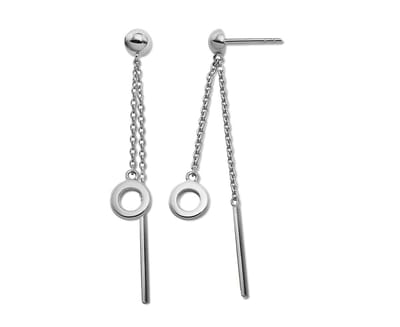 Jwls4u Earparty Oorhangers Circle Line S JE040S