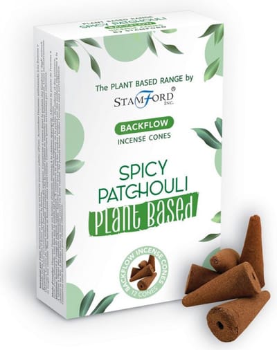 Backflow Wierook kegels - Spicy Patchouli - 12 Stuks - Plantaardig - Vegan - Plant Based - Incense Cones - Waterval Wierook