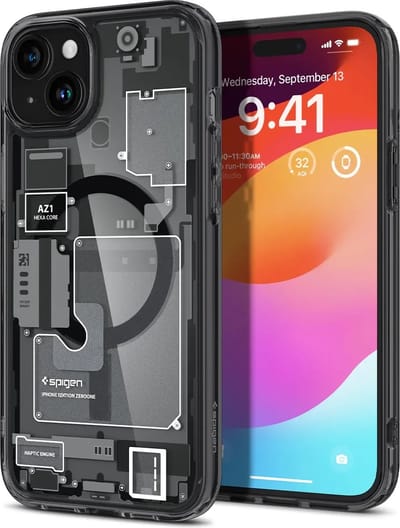 Geschikt voor Spigen Ultra Hybrid Zero One Geschikt voor Mag Apple iPhone 15 Plus Hoesje Zwart