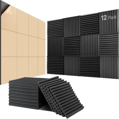 Lexium Geluidsdempende panelen - Akoestische Schuimmatten - Geluid Absorber - Echoreductie - voor Opnamestudio's en Thuisstudio's - Akoestisch Studioschuim - Geluidsdemping panelen - Wedge Tiles -