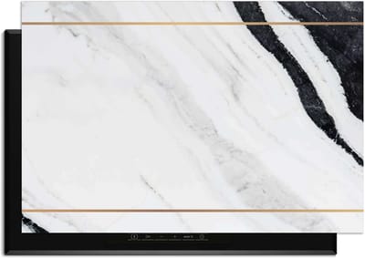 KitchenArt - Marble Modern - Inductie Beschermer - 90x50 cm - Kookplaat Beschermer - Luxe Afdekplaat Inductieplaat - Anti-slip & Oprolbaar - Beschermmat Inductiekookplaat